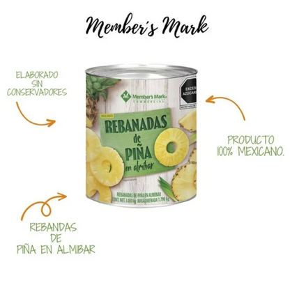 Piña en Almíbar Member's Mark en Rebanadas 3 kg - .