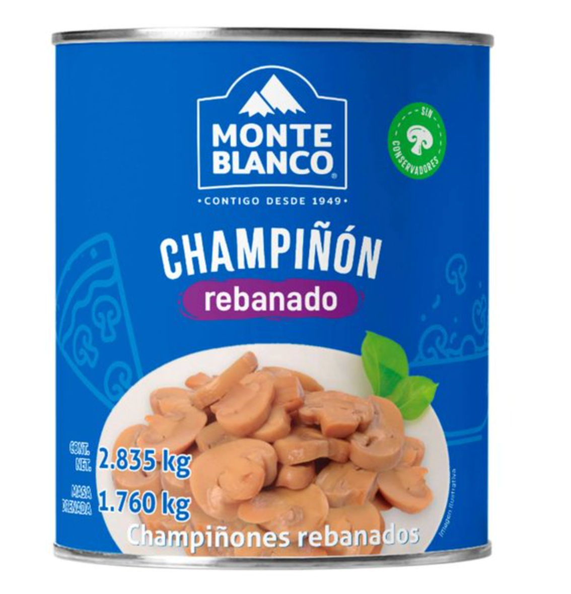 Champiñón Rebanado Monte Blanco 2.835 kg - .