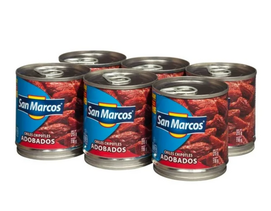 Chiles Chipotles San Marcos Adobados 6 pzas de 215 g -.