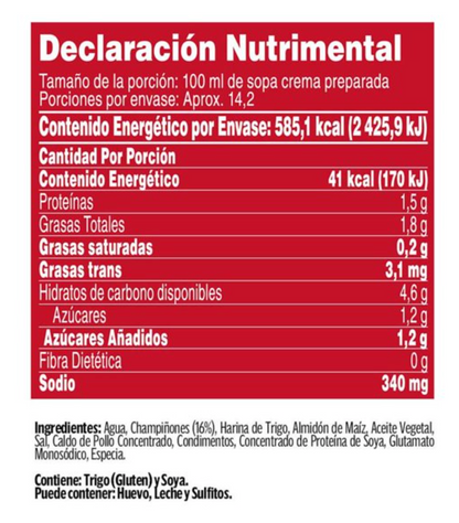 Crema de Champiñones Campbell's 4 pzas de 735g - .
