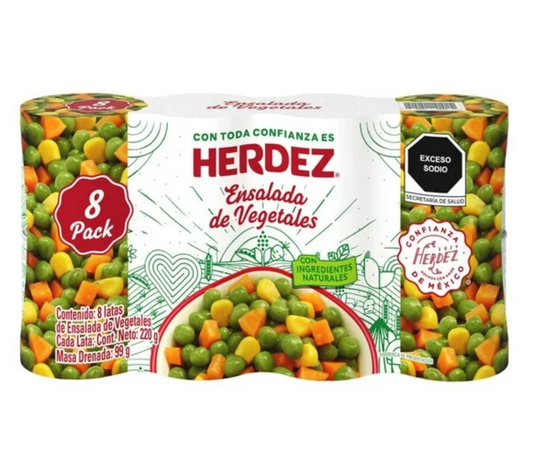 Ensalada de Vegetales Herdez 8 pzas de 220 g - .