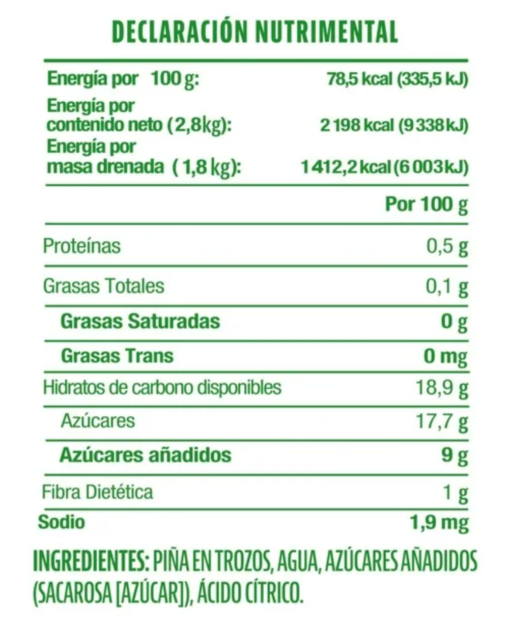 Piña en Almíbar Member's Mark en Trozos 3 kg - .