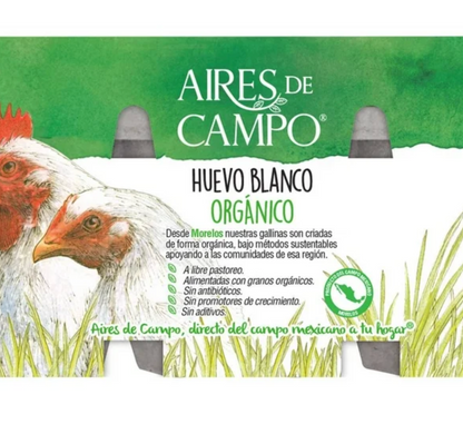 Huevo Blanco Aires de Campo Orgánico 24 piezas