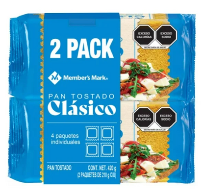 Pan Tostado Member's Mark Clásico 2 pzas de 210 g c/u -.