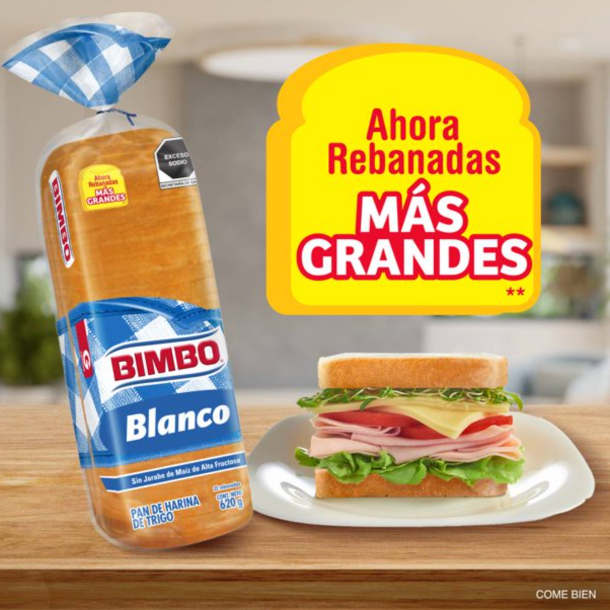 Pan Blanco Bimbo 620 g -.