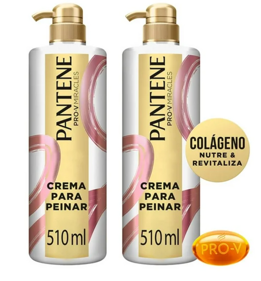 Crema para Peinar Pantene Pro-V Miracles Colágeno Nutre & Revitaliza 2 pzas de 510 ml c/u - .