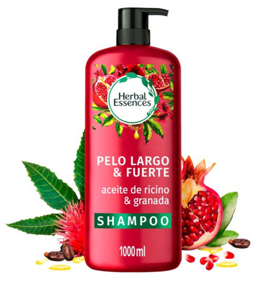 Shampoo Herbal Essences Aceite de Ricino y Granada 1 l - .