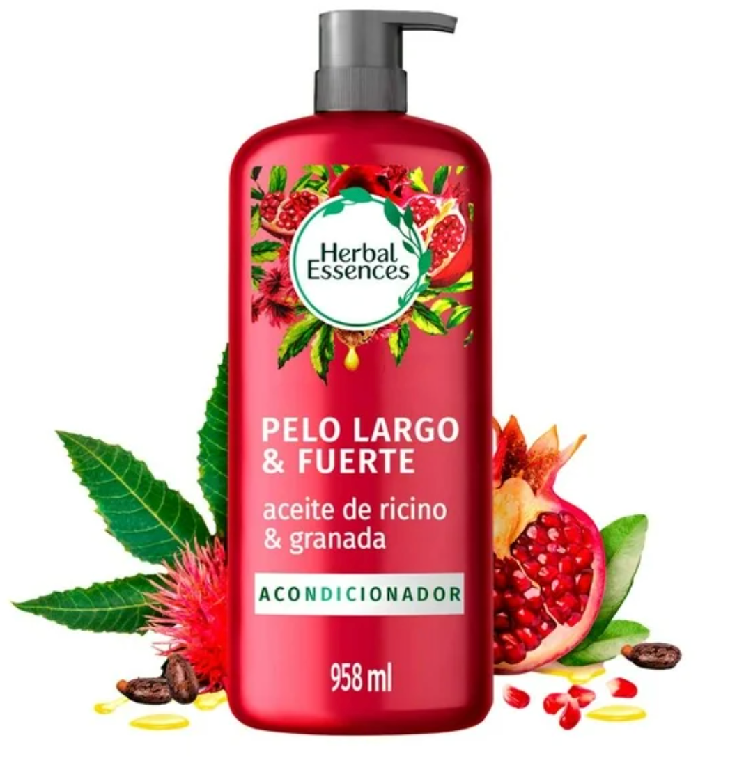 Acondicionador Herbal Essences Aceite de Ricino y Granada 958 ml - .
