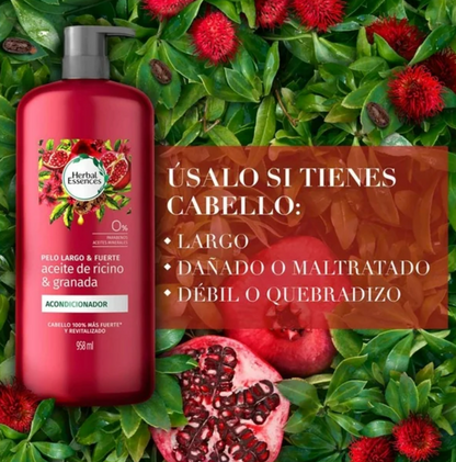 Acondicionador Herbal Essences Aceite de Ricino y Granada 958 ml - .