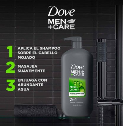 Shampoo 2 en 1 Dove Men Fresh Clean 917 ml - .