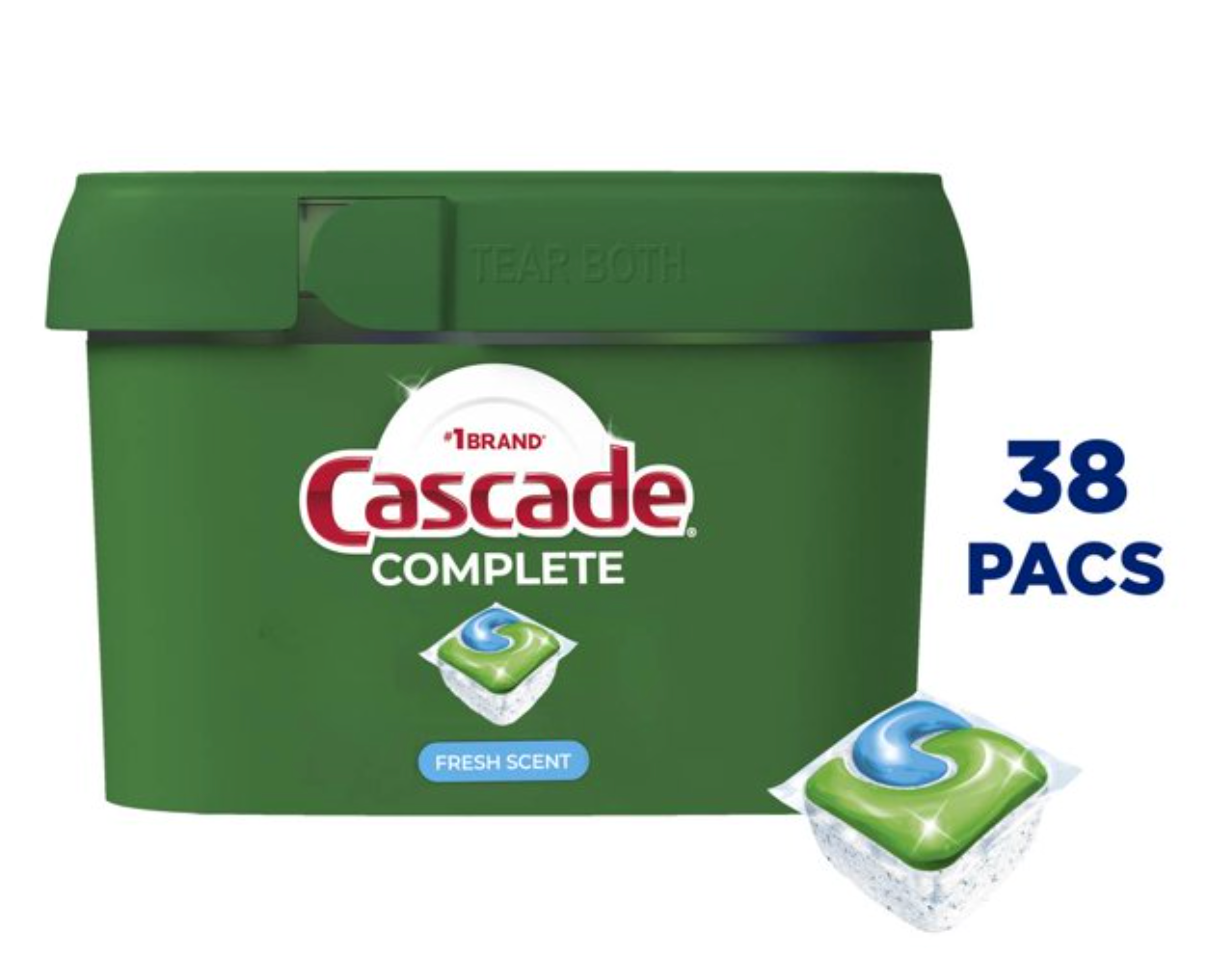 Detergente en Cápsulas Cascade Complete Para Lavavajillas 38 pzas - .