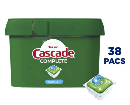 Detergente en Cápsulas Cascade Complete Para Lavavajillas 38 pzas - .