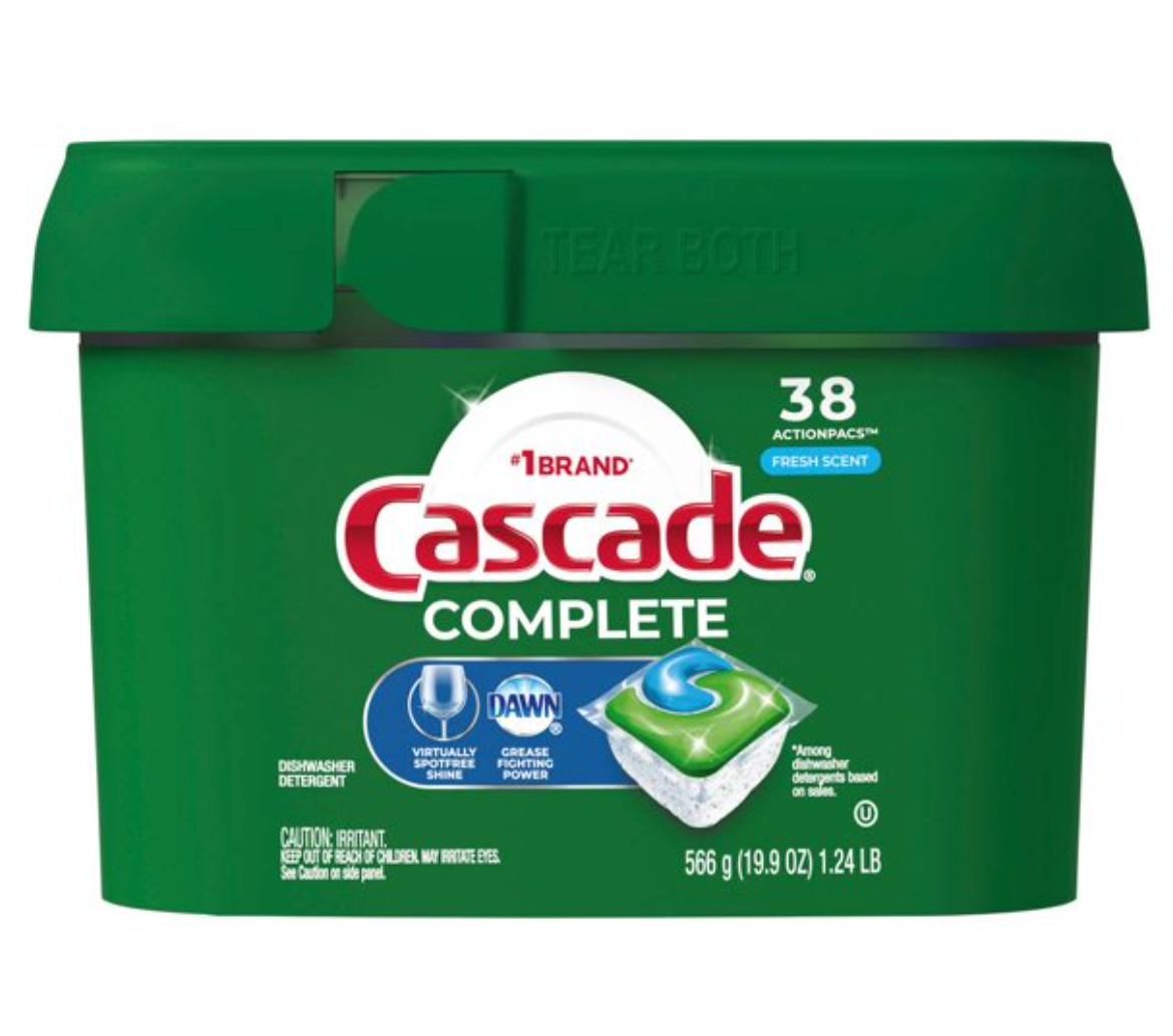Detergente en Cápsulas Cascade Complete Para Lavavajillas 38 pzas - .