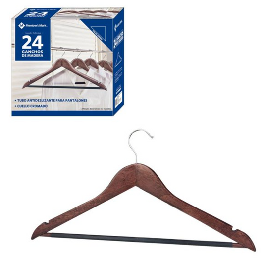 Ganchos de Madera Member's Mark Café 24 pzas - .