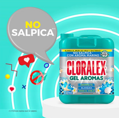 Blanqueador de Ropa en Gel Cloralex Aromas Marino 10 l - .