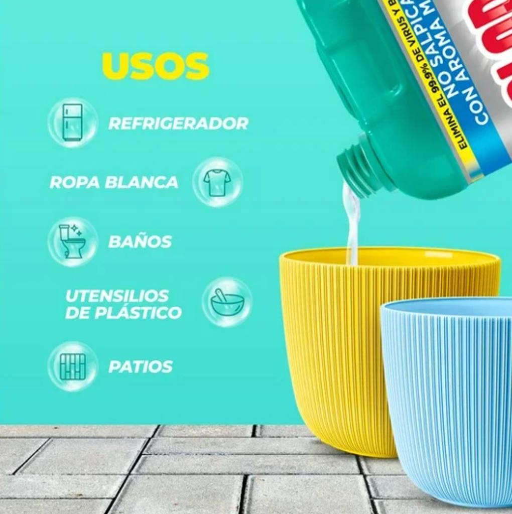 Blanqueador de Ropa en Gel Cloralex Aromas Marino 10 l - .