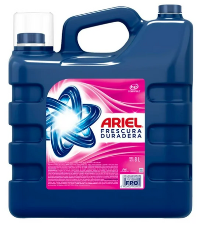 Detergente Líquido Ariel Frescura con Toque de Downy Aroma Limpio y Floral 8 l - .
