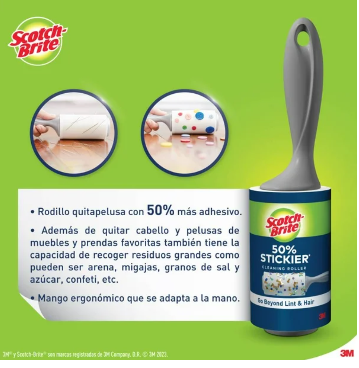 Rodillo Quita Pelusa Scotch-Brite Lint Roller 3 pzas - .