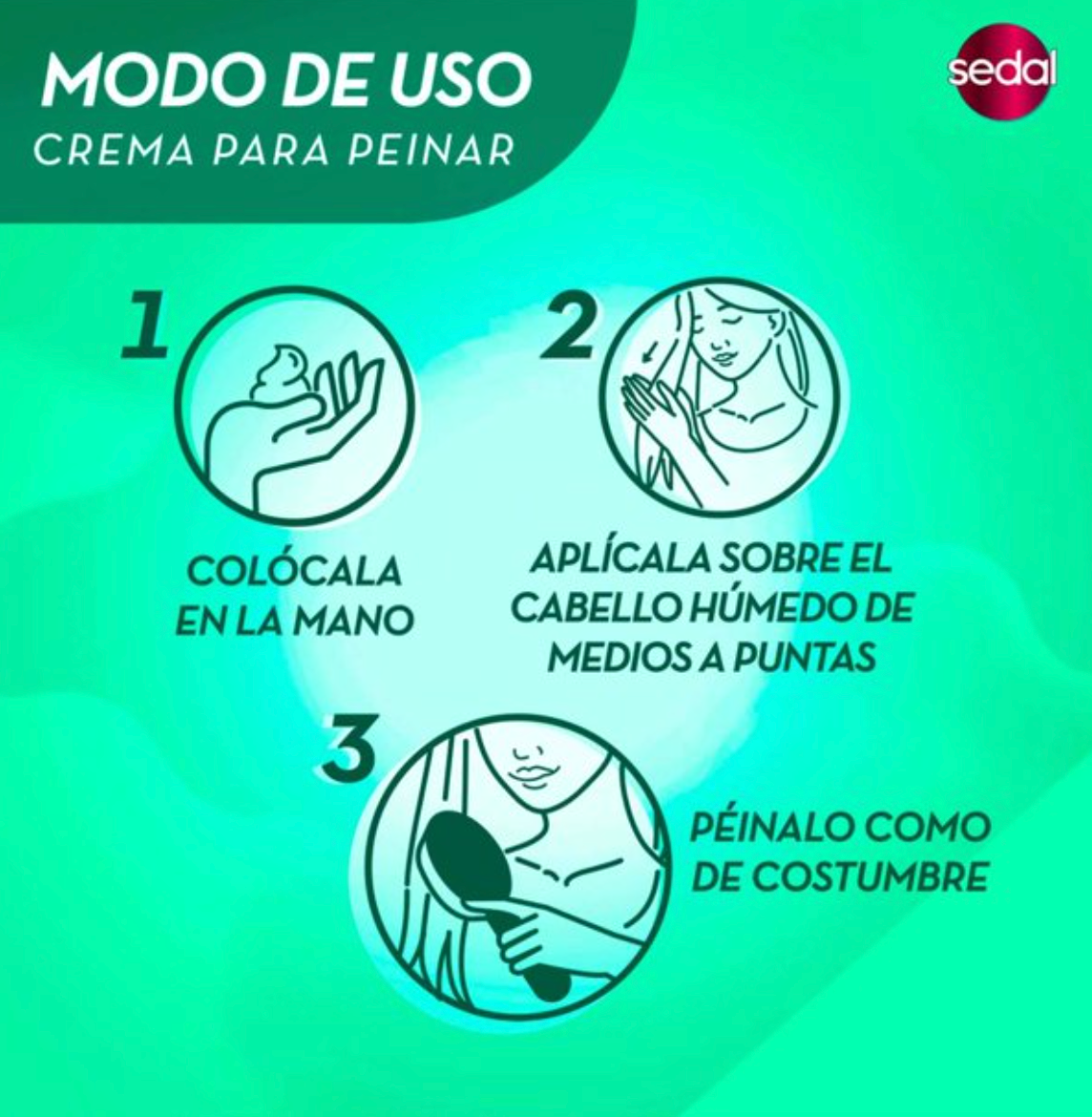 Crema para Peinar Sedal Rizos Definidos 3 pzas de 380 ml c/u - .