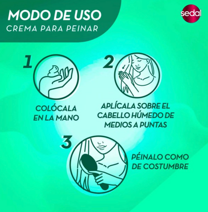 Crema para Peinar Sedal Rizos Definidos 3 pzas de 380 ml c/u - .