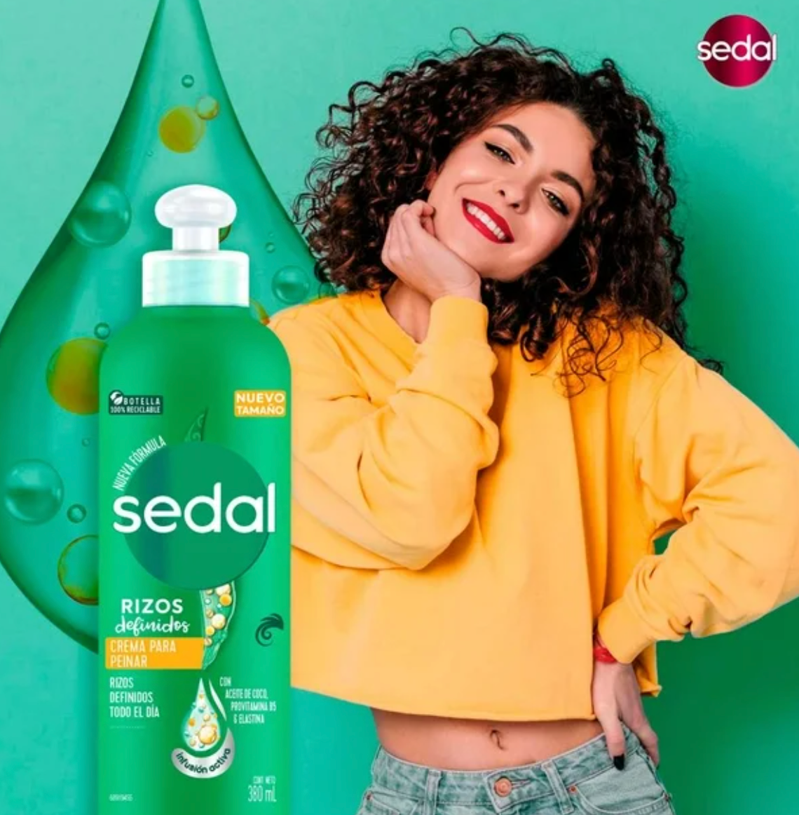 Crema para Peinar Sedal Rizos Definidos 3 pzas de 380 ml c/u - .