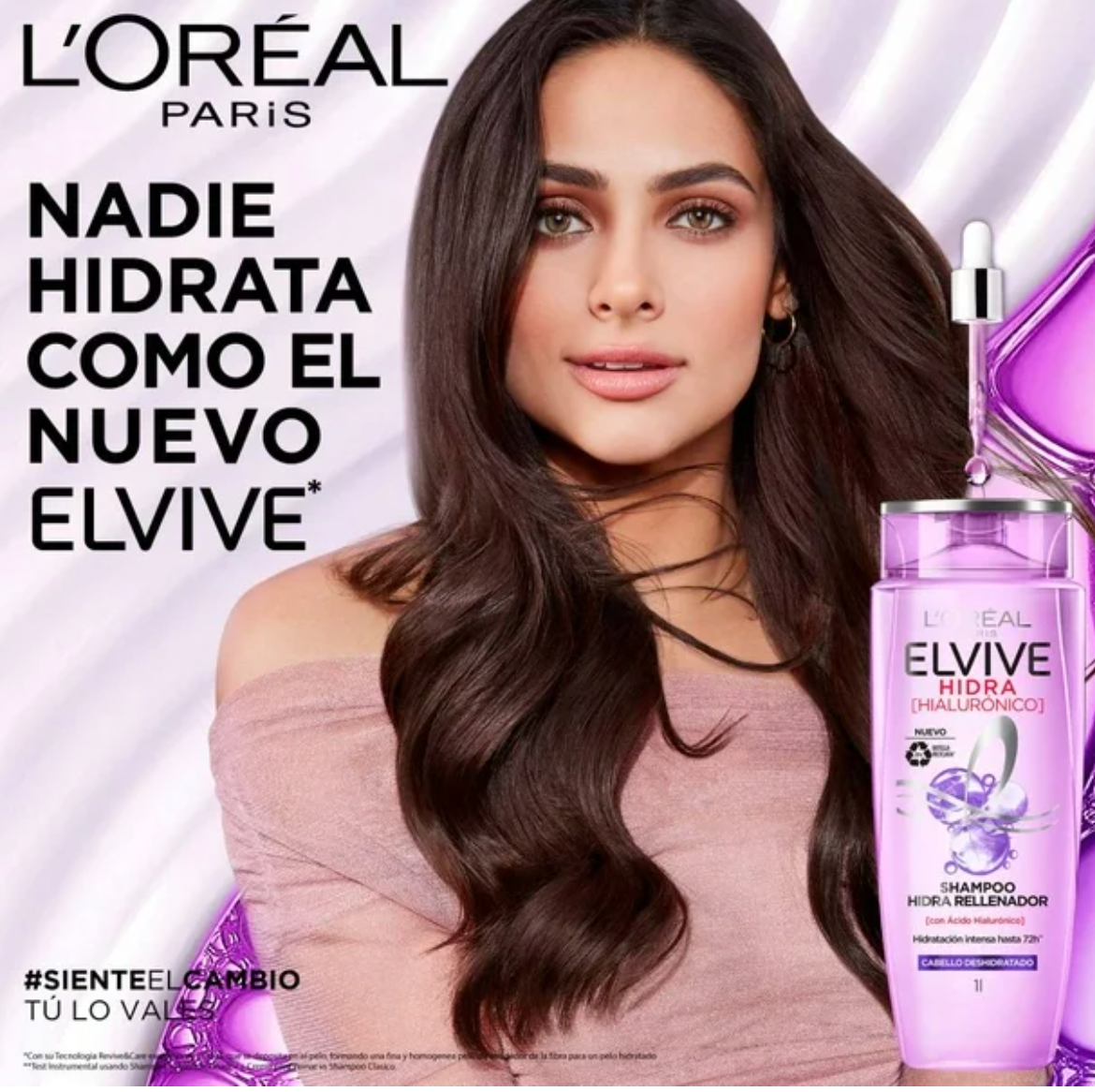 Shampoo L'Oréal Elvive Hidra Hialuronico Hidratación Intensa 1 L - .