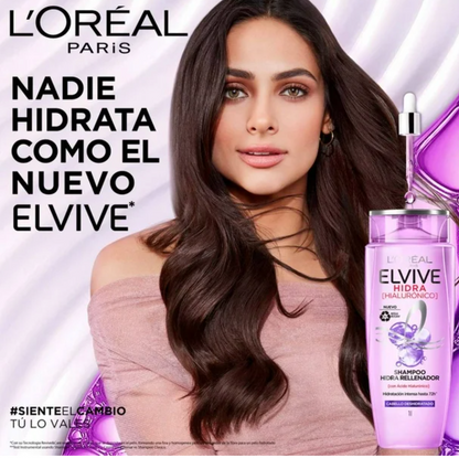 Shampoo L'Oréal Elvive Hidra Hialuronico Hidratación Intensa 1 L - .