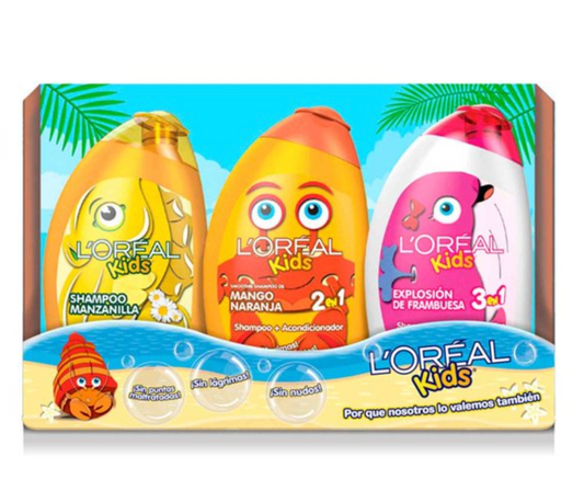 Shampoo L'Oréal Kids 3 pzas de 265 ml c/u - .