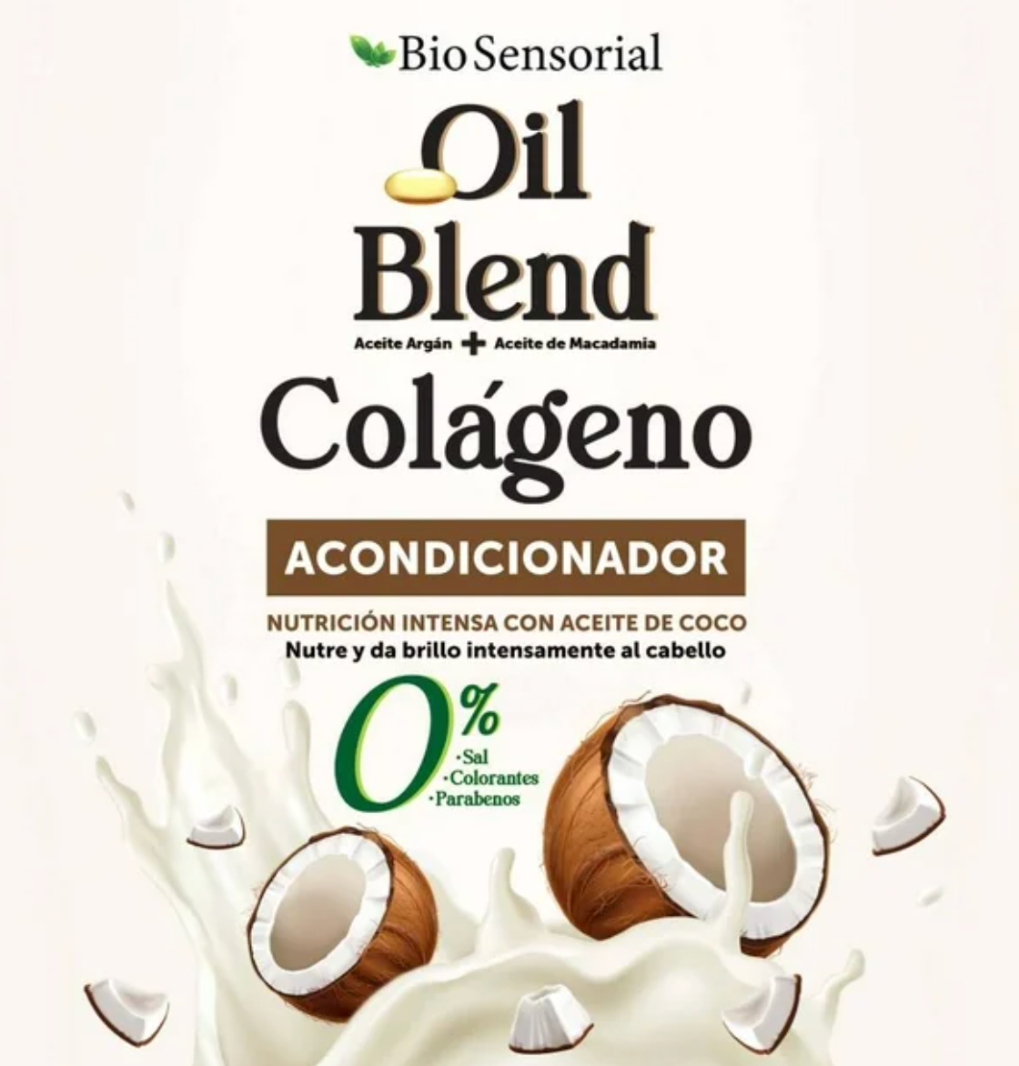 Acondicionador Bio Sensorial Nutrición Intensa con Aceite de Coco 1 l - .