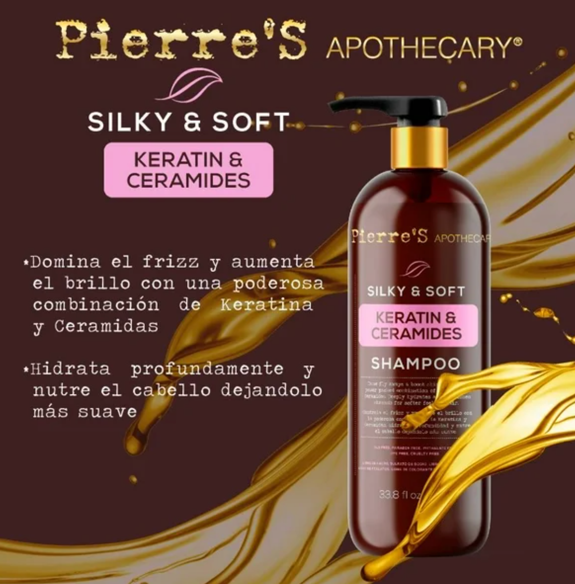 Shampoo Pierres Apothecary Keratina y Ceramida 1 l - .