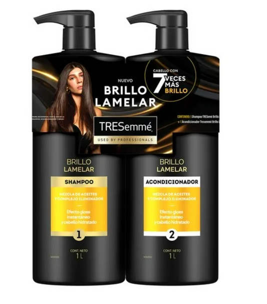 Pack TRESEMME Brillo Lamelar Shampoo + Acondicionador 1 l c/u - .