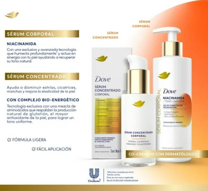 Serum Hidratante Corporal Dove Niacinamida 400 ml y Concentrado 100 ml - .