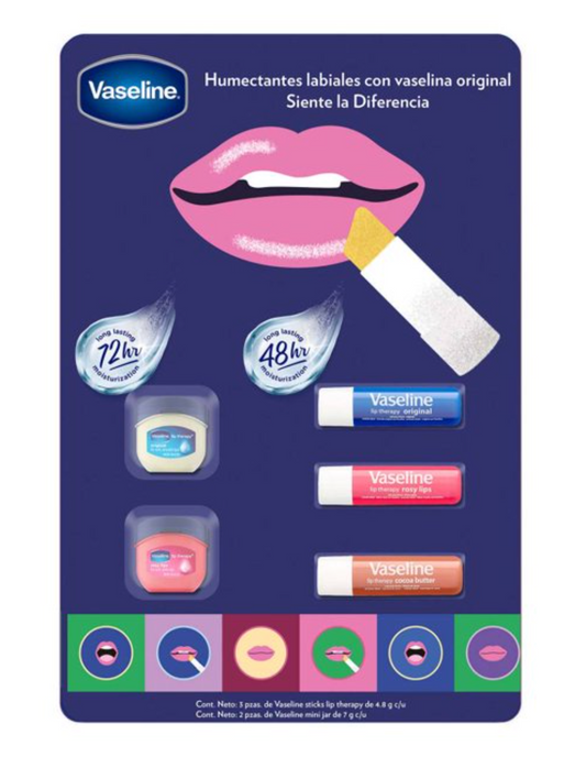 Bálsamo Labial Vaseline 5 pzas - .
