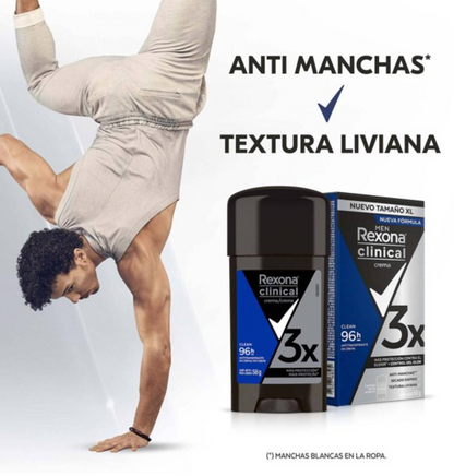 Antitranspirante en Crema Rexona Clinical Classic 3 pzas de 58 g c/u - .