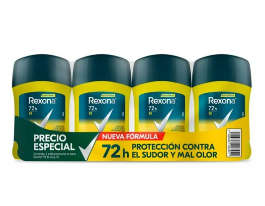 Antitranspirante Rexona Men 4 pzas de 45 gr c/u - .