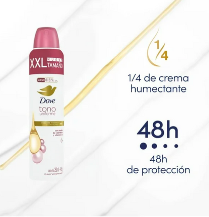 Antitranspirante en Aerosol Dove Tono Uniforme Caléndula 3 pzas 250 ml - .