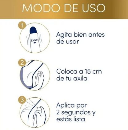Antitranspirante en Aerosol Dove Tono Uniforme Caléndula 3 pzas 250 ml - .