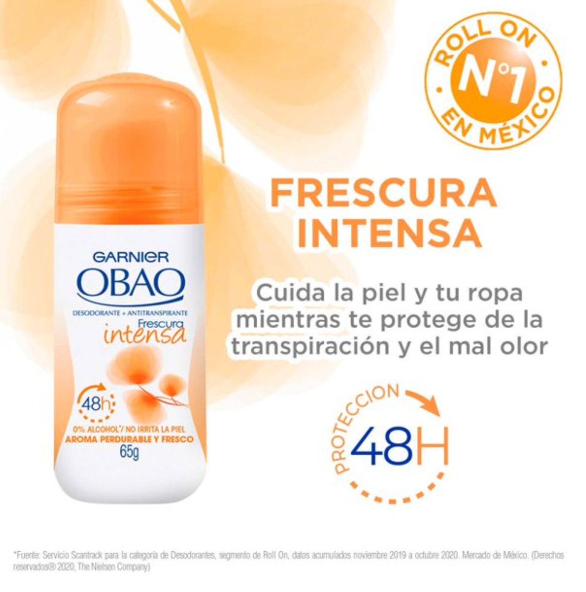 Desodorante Roll On Garnier Obao 5 pzas de 65 g c/u - .