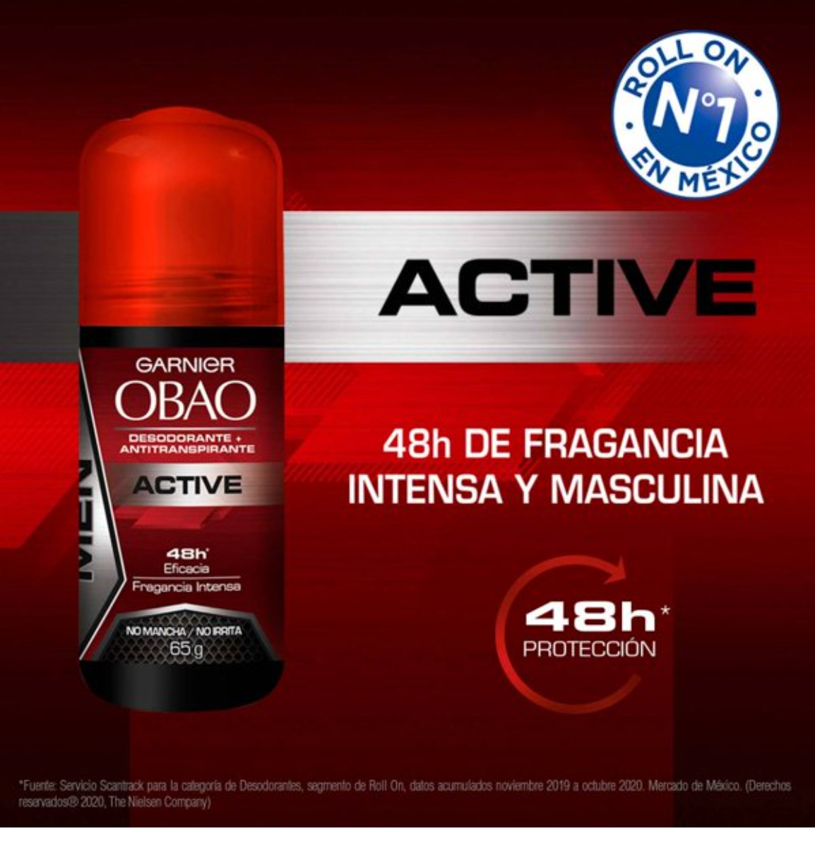 Desodorante Roll On Garnier Obao 5 pzas de 65 g c/u - .
