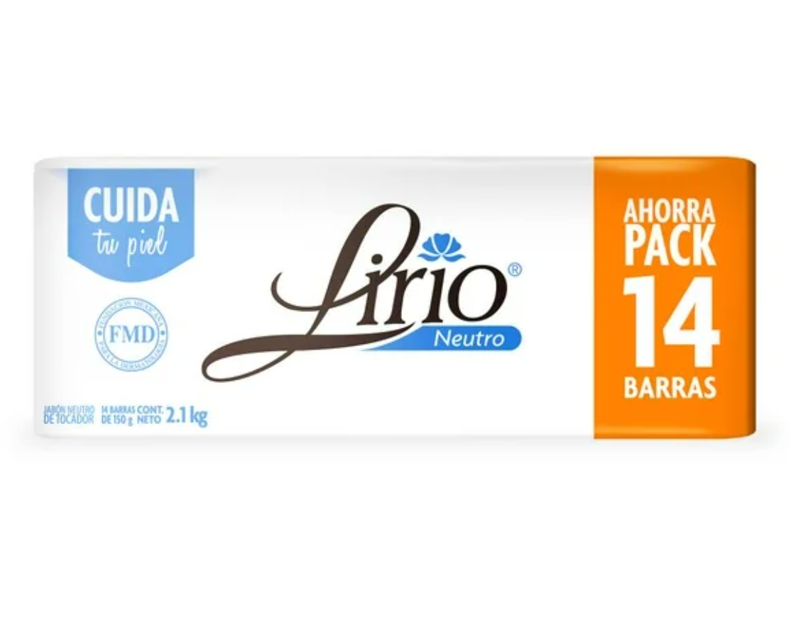 Jabón de Tocador Lirio Neutro 14 pzas de 150 g - .