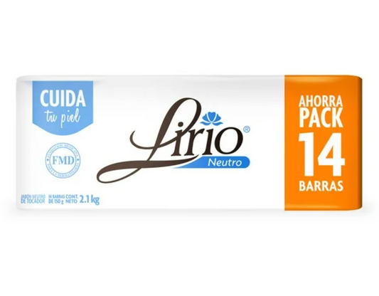 Jabón de Tocador Lirio Neutro 14 pzas de 150 g - .