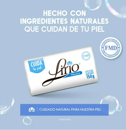 Jabón de Tocador Lirio Neutro 14 pzas de 150 g - .