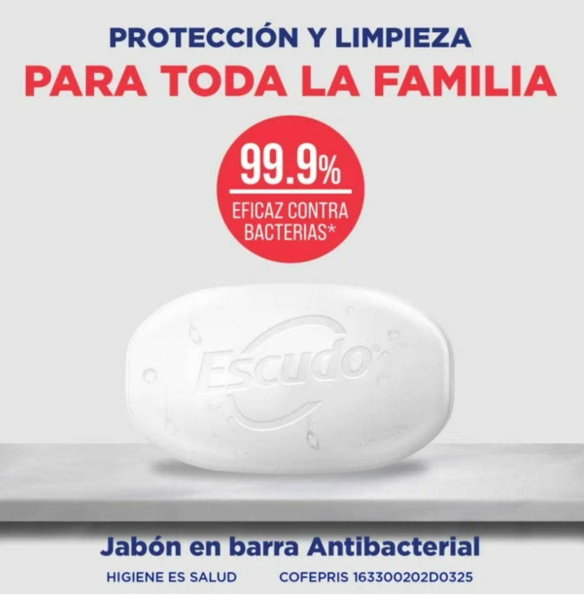 Jabón Corporal Escudo Antibacterial Protección Neutra 10 pzas de 135 g - .