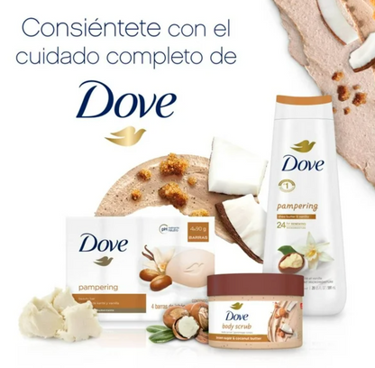 Kit Dove Jabón en Barra 4 pzas, Jabón Corporal 1 pza, Exfoliante 1 pza - .