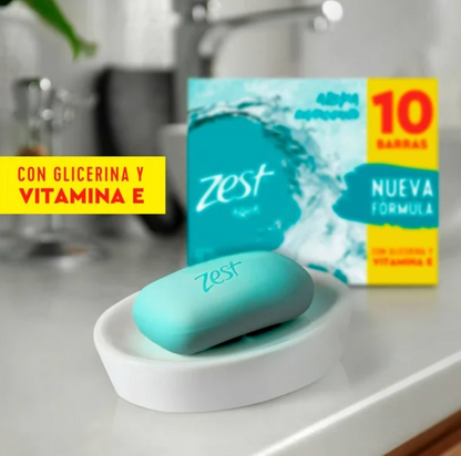 Jabón en Barra Zest Aqua 10 pzas de 135 g c/u - .