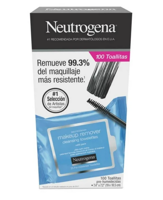 Toallitas Desmaquillantes Neutrogena 4 Paquetes con 25 pzs c/u - .