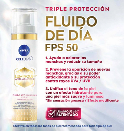Rutina Anti-Manchas Nivea Luminous630 Serum 30 ml + Fluido 40 ml - .