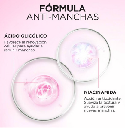Rutina Anti-Manchas L'Oréal Glycolic Bright Gel 150 ml + Serum 30 ml + Crema 50 ml - .