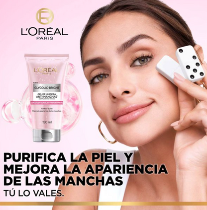 Rutina Anti-Manchas L'Oréal Glycolic Bright Gel 150 ml + Serum 30 ml + Crema 50 ml - .