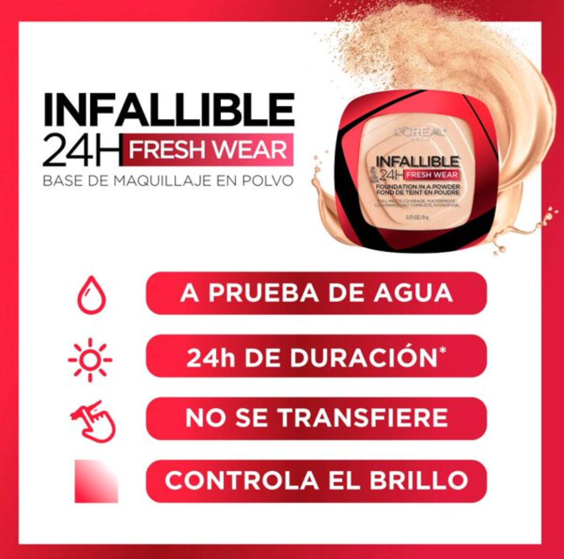 Base de Maquillaje L'Oréal Paris Infallible Tono Claro 2 pzas - .